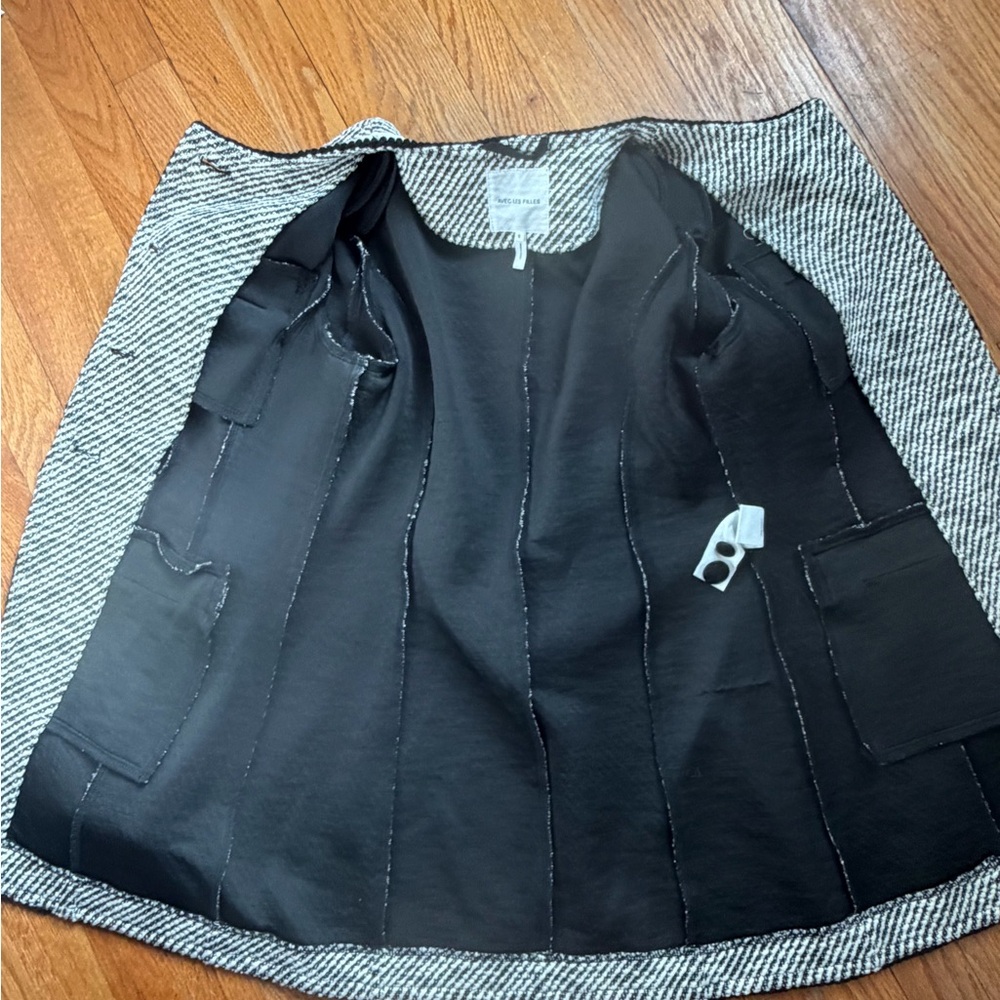 Avec Les Filles Black & White Tweed Jacket Blazer - Picture 11 of 11